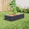 Living and Home Galvanised Steel Raised Garden Bed Rectangular Planter Box for Flowers, Herbs & Vegetables, 100cm W x 60cm D x 30cm H
