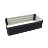Living and Home Galvanised Steel Raised Garden Bed Rectangular Planter Box for Flowers, Herbs & Vegetables, 100cm W x 60cm D x 30cm H