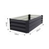 Living and Home Galvanised Steel Raised Garden Bed Rectangular Planter Box for Flowers, Herbs & Vegetables, 100cm W x 60cm D x 30cm H