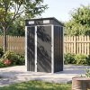 Living and Home 3.94x2.95ft Outdoor Metal Storage Shed, Pent Roof Garden Tool House with Lockable Door & Vents, Black & White