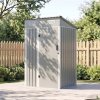 Living and Home 3.94x2.95ft Outdoor Metal Storage Shed, Pent Roof Garden Tool House with Lockable Door & Vents, Grey & White