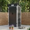 Living and Home 2.95x1.97ft Outdoor Metal Storage Shed, Pent Roof Garden Tool House with Lockable Double Doors & Vent, Black+White