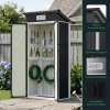 Living and Home 2.95x1.97ft Outdoor Metal Storage Shed, Pent Roof Garden Tool House with Lockable Double Doors & Vent, Black+White