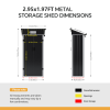 Living and Home 2.95x1.97ft Outdoor Metal Storage Shed, Pent Roof Garden Tool House with Lockable Double Doors & Vent, Black+White