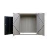 Living and Home 7.55x3.97ft Pent Roof Metal Storage Shed, Outdoor Garden Tool House with Lockable Double Doors & Adjustable Shelves, Anthracite & White