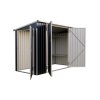Living and Home 7.55x3.97ft Pent Roof Metal Storage Shed, Outdoor Garden Tool House with Lockable Double Doors & Adjustable Shelves, Anthracite & White