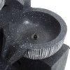 Living and Home Outdoor Solar Power Garden Water Feature Fountain Rockery Decor 4-Tier Bowls with LED Light