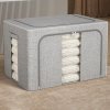 Living and Home 100L Metal Frame Fabric Storage Box with Windows, Grey
