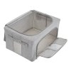 Living and Home 100L Metal Frame Fabric Storage Box with Windows, Grey