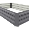 Living and Home 120cm W x 90cm D x 30cm H Galvanised Steel Raised Garden Bed Rectangular Planter Raised Bed, Grey