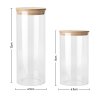 Living and Home 10pcs Glass Storage Jar Set with Bamboo Lids