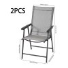 Living and Home 3-Piece Outdoor Tempered Glass Garden Table with Two Foldable Chairs