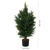 Living and Home 90cm Decorative Artificial Cypress Tree in Pot Indoor Outdoor Decor