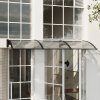 Living and Home Outdoor Door Canopy Window Awning with Drainage Channel, 300cm (W) x 100cm (D) x 28cm (H)
