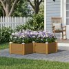 Living and Home L-Shaped Plastic Wood-Grain Raised Garden Bed Planter, 54cm (W) x 33cm (H)