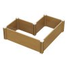 Living and Home L-Shaped Plastic Wood-Grain Raised Garden Bed Planter, 54cm (W) x 33cm (H)