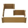 Living and Home L-Shaped Plastic Wood-Grain Raised Garden Bed Planter, 54cm (W) x 33cm (H)