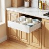 Living and Home White No Drill Pull Out Cabinet Organiser Drawer, 35cm (W) x 43cm (D) x 8cm (H)
