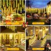 Living and Home Solar-Powered Meteor Shower String Lights with Remote Control