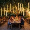 Living and Home Solar-Powered Meteor Shower String Lights with Remote Control