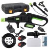 Living and Home 21V Cordless Handheld Pressure Washer Cleaner with 2 Batteries, Green+Black