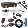 Living and Home 21V Cordless Handheld Pressure Washer Cleaner with 2 Batteries, White+Black