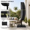 Living and Home Waterproof Cantilever Parasol Cover with Zipper and Rod