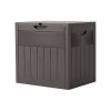 Living and Home 126L PP Garden Storage Box with Combination Padlock, Brown Wood Grain