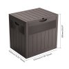 Living and Home 126L PP Garden Storage Box with Combination Padlock, Brown Wood Grain
