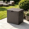 Living and Home 126L PP Garden Storage Box with Combination Padlock, Brown Rattan Texture