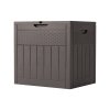 Living and Home 126L PP Garden Storage Box with Combination Padlock, Brown Rattan Texture