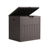 Living and Home 126L PP Garden Storage Box with Combination Padlock, Brown Rattan Texture