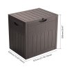 Living and Home 126L PP Garden Storage Box with Combination Padlock, Brown Rattan Texture