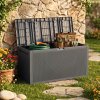 Living and Home 340L PP Garden Storage Box, Dark Grey