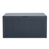Living and Home 340L PP Garden Storage Box, Dark Grey