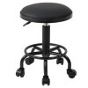 Living and Home Height-Adjustable PU Leather Round Salon Rolling Stool