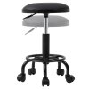 Living and Home Height-Adjustable PU Leather Round Salon Rolling Stool