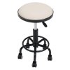 Living and Home Height-Adjustable PU Leather Round Salon Rolling Stool