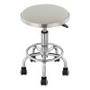 Living and Home Height-Adjustable PU Leather Round Salon Rolling Stool