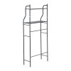 2-Tier Over-The-Toilet Storage Rack, 68cm W x 25cm D x 160cm H, Black