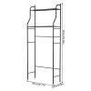 2-Tier Over-The-Toilet Storage Rack, 68cm W x 25cm D x 160cm H, Black