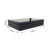 Living and Home Charcoal Black Rectangular Galvanised Steel Raised Garden Bed, 120cm W x 90cm D x 30cm H