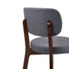 Living and Home 2Pcs Grey Upholstered Dining Chairs, Walnut Rubber Wood Frame Kitchen Side Chairs