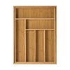 Living and Home Adjustable Cutlery Drawer Organiser with 8 Compartments, Natural Wood