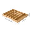 Living and Home Adjustable Cutlery Drawer Organiser with 8 Compartments, Natural Wood
