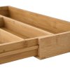 Living and Home Adjustable Cutlery Drawer Organiser with 8 Compartments, Natural Wood