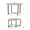 Living and Home 5 Piece Round Oak Wood Grain Dining Set with 4 Sector Space Saving Stools