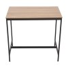 Living and Home 5 Piece Oak Wood Grain Bar Table Set with 4 Stools, Black Metal Frame Pub Dining Set