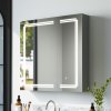 Living and Home 2-Door  Wall-mounted Bathroom Mirror Cabinet with Led Lights