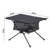 Living and Home Folding Aluminium Camping Table with Mesh Shelf